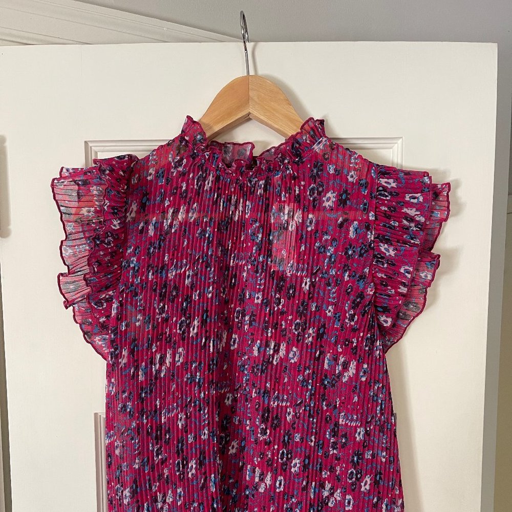 Anthropologies - Pink, Floral, Ruffle Tank